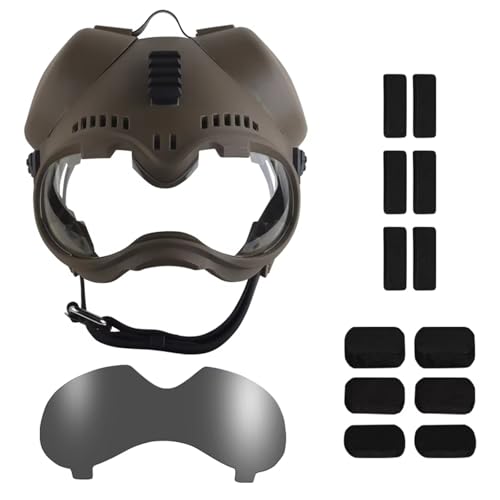 WLXW Taktisches Hundehelm-Westen-Set Mit Schutzbrille, Verstellbare Militärdienstgeschirre Mit Griff for Deutsche Schäferhunde Usw(CB-Helmet) von WLXW