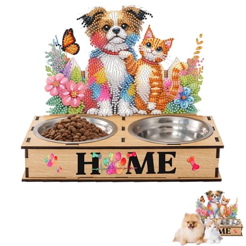 Malt Bowl mit Holzstand Art Hundeschale for kleine Hunde Malt Bowl mit Holzstand Art Hundeschale for kleine Hunde von WMFASBAG