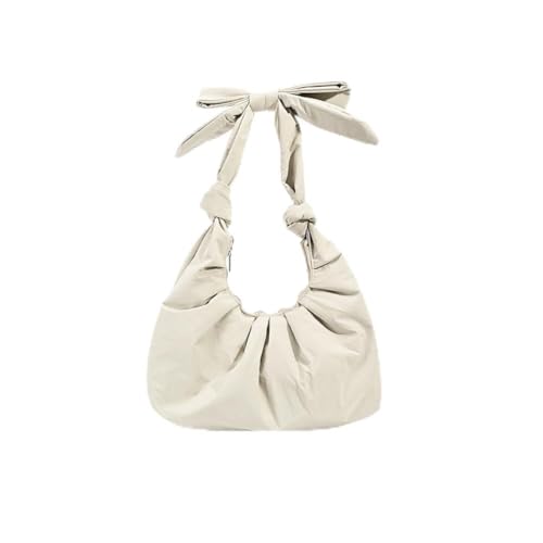Nylon Bowknot Hobo -Tasche Große Falten -Halbfälle for Frauen (weiß) von WMFASBAG