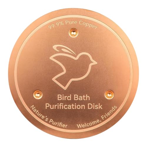 Vogelbadreinigerplatte und dreifache Unterstützung for physisches sicheres sauberes Wasser All-Saison Kupfer Vogelbad Reinigungsscheibe Kupferreinigung for Outdoor Vogelbad Schüssel und Gartenbrunnen von WMFASBAG