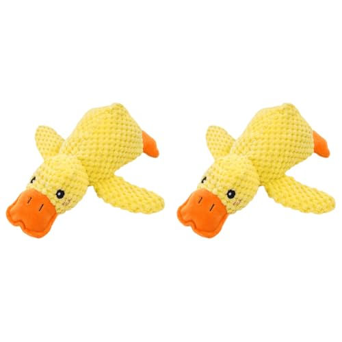 WMFASBAG Beruhigendes Enten-Haustier-Plüschspielzeug for Hunde mit quackendem Geräusch, beruhigendes Enten-Hundespielzeug (L) von WMFASBAG