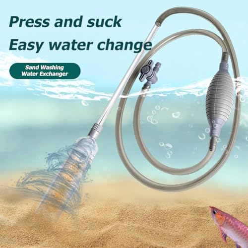 WMFASBAG Fischtank Wasserwechsler mit Filterdüse Handheld Aquarium Kiesreiniger Abnehmbarer Fischtank Siphon Schlauchreinigungszubehör von WMFASBAG