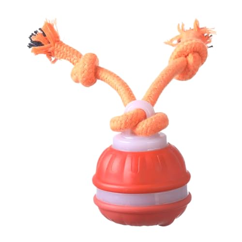 WMFASBAG Interaktiver Hundeball quietschende selbstrollende Hundball for kleines mittelgroßes Haustier (Orange) von WMFASBAG