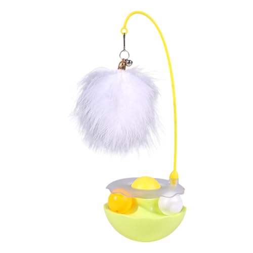 WMFASBAG Tumbler Cat Toy Feather Bell Interactive Cat Toy Kätzchen Spielzeug for Katzen (gelb) von WMFASBAG
