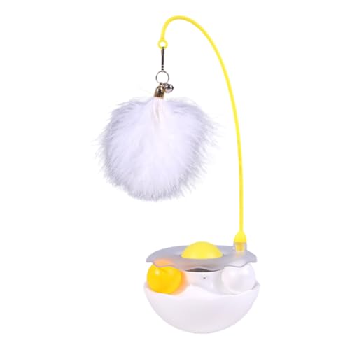 WMFASBAG Tumbler -Katzenspielzeug mit Feder Bell Interactive Cat Toy Kätzchen Spielzeug for Katzen (weiß) von WMFASBAG