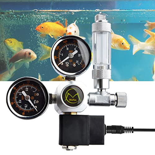 CO2 Druckminderer mit Magnetventil Manometer und Rückschlagventil,Mehrweg Aquarium Magnetventil Blasenzähler W21.8 Interface von WMLBK