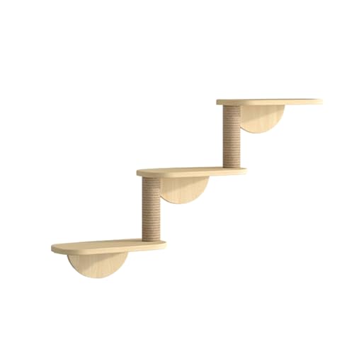 Kletterwand Katzen, Hölzerne Kletterwand für Katzen Extra Stabile Katzenwandmöbel Kletterregal Spielplatz DIY Katzen Kletterwand für Katzen Schlafen Spielen Lounging (E) von WMLBK