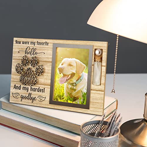 WMLBK Haustier-Gedenk-Bilderrahmen mit Glasflasche für Asche, Holz-Bilderrahmen für Hunde und Katzen, Gedenk-Flasche für Tiere, Souvenir, Gedenkgeschenk von WMLBK