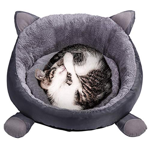 WMPRTT Kätzchenbett aus Baumwolle, Hundehöhlenbett und Sofa, Katzenbett, geeignet für Haustiere (M,Grey Cat Bed) von WMPRTT