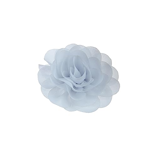 WNDUOKXH Hundehalsband Blumen Bequemes Tragen Perle Chiffon Katze Fliege Gummiband Auffälliger Haustierbedarf Halsschmuck, grau weiß von WNDUOKXH