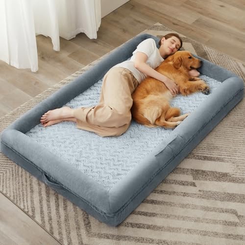 WNPETHOME Hundebett für Erwachsene, 180,3 x 116,8 cm, großes Hundebett, orthopädisches Hundesofa mit abnehmbarem und wasserdichtem Bezug, extra großes Hundebett mit Nackenrolle, riesiges Hundebett mit WNPETHOME Hundebett für Erwachsene, 180,3 x 116,8 cm, großes Hundebett, orthopädisches Hundesofa mit abnehmbarem und wasserdichtem Bezug, extra großes Hundebett mit Nackenrolle, riesiges Hundebett mit von WNPETHOME