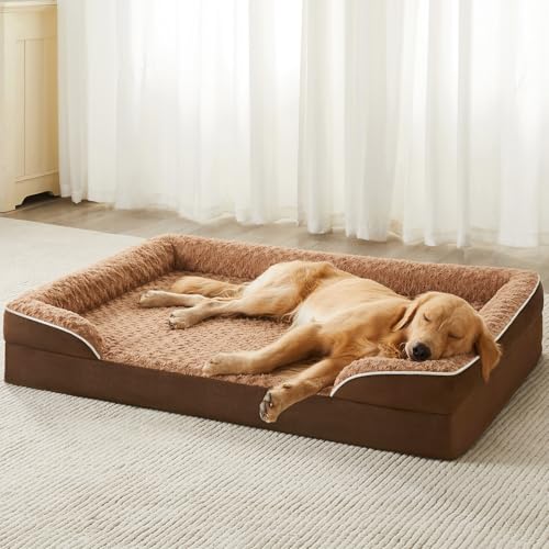 WNPETHOME Hundebett für extra große Hunde, waschbares Hundebett mit wasserdichtem Futter und rutschfester Unterseite, orthopädische Eischaum-Couch zum Schlafen von Haustieren, Haustierbett von WNPETHOME