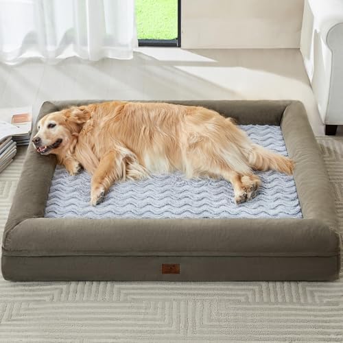 WNPETHOME Waschbare Hundebetten für große Hunde, XXXXL Hundebett, orthopädisches Hundesofa mit abnehmbarem und wasserdichtem Bezug, extra großes Hundebett mit Nackenrollen zum Schlafen, riesiges von WNPETHOME