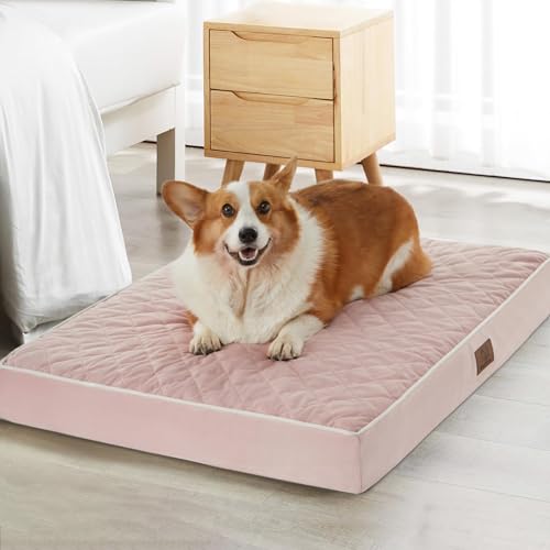 WNPETHOME Waschbares Hundebett, groß, extra großes Hundebett mit abnehmbarem, waschbarem Bezug und rutschfester Unterseite, Eierkisten-Schaumstoff-Haustierbett-Matte, Multi-Nadel-Steppung, von WNPETHOME