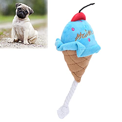 WNSC Haustier-Eiscreme-Plüschspielzeug, Haustier-Kauspielzeug Gefülltes Eiscreme-Spielzeug Leicht zu tragendes Hundekauspielzeug Leicht für Zuhause für Haustiere(Eisblau) von WNSC