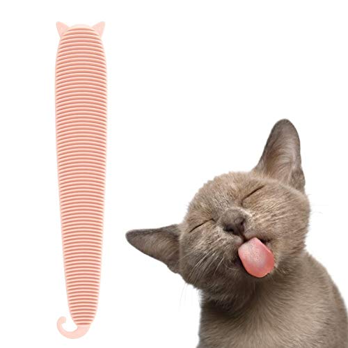 WNSC Katzenzungenbürste, Haustier Massagekamm 2 Farben erhältlich Haustierkamm Katzenkamm Bequem mit Katzenzungenform zum Kämmen der Haare(Morandi-Pulver) von WNSC