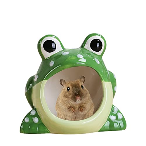 Cooles Hamsterhaus-Versteck aus Keramik, Erdbeer-Form, niedliches kleines Tier, Eichhörnchen, Igel, Chinchilla-Nest, Hamsterkäfig-Zubehör von WNZQK