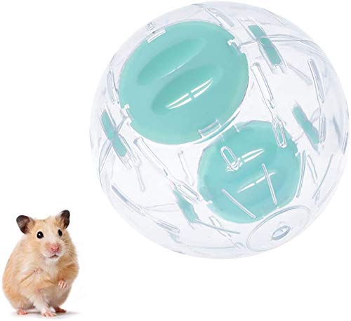 Hamster-Kristallball, kleines Tierrad, 14 cm, niedlicher Übungsball, Spielzeug lindert Langeweile und erhöht die Aktivität, Chinchilla-Käfig Zubehör (M, Blau A) von WNZQK