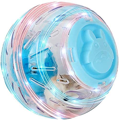 WNZQK Flash Hamsterball 15cm 5.91inch Laufaktivität Übungsball Spielzeug Transparent Hamster Ball Kleintiere Käfig Zubehör für Kleintiere (L, Blau D) von WNZQK