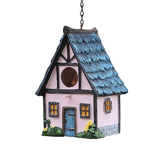 Harz-Zug-Vogelhaus | Outdoor-Vogelhaus | Dekoratives Kolibri-Haus für draußen, Kardinal-Bluebird-Wildvögel, kleines Vogelhaus für den Garten im Freien Wobblo von WOBBLO