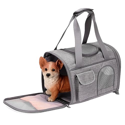 Reisetasche für Haustiere – Kätzchen für die Reise, Transporttasche für Haustiere mit weichen Wänden für kleine Hunde, Welpen, faltbare Tasche und Wobblo von WOBBLO