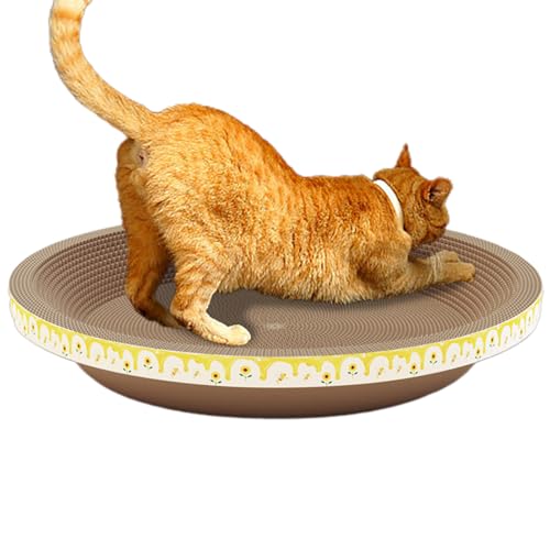 Runder Kratzbaum | Pad Bowl Kratzmatte für Katzenbett aus Karton | Kratzfestes Bett aus dickem Karton für Katzen, Kratzmatte zum Schutz von Möbeln, Spielzeug Wobblo von WOBBLO