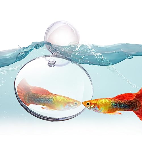 Runder Übungsspiegel für Aquarien, doppelseitiger selbstklebender Spiegel für Aquarienfische, lustige Aquarium-Dekoration für Aquarien, Büro, Haus und Wohnzimmer Wobblo von WOBBLO