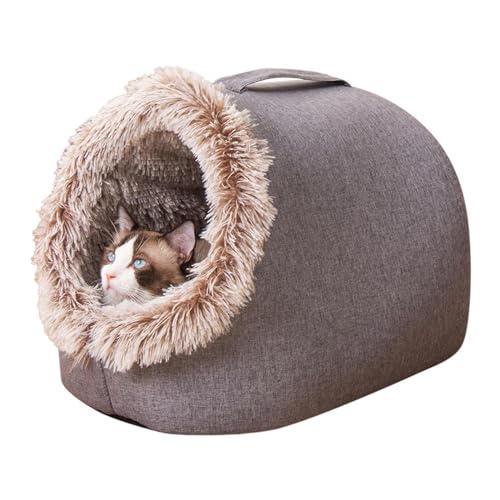 Tragbares Haus für Haustiere | tragbare Tasche für den Außenbereich, bequem, aus Plüsch, wärmespeichernd – Betten für Tiere für Schlafzimmer, Balkon, Wobblo von WOBBLO