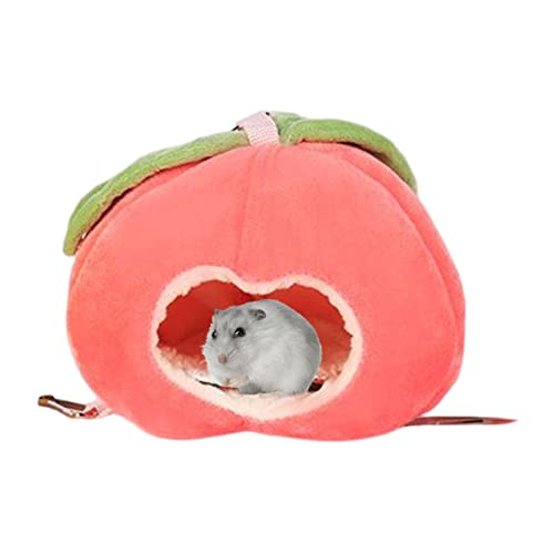 WOBBLO Hamsterbett – Mini-Haus für Hamster mit Früchten, weich und warm, warmes Nest für Hamster, Meerschweinchen, Igel, Chinchilla und kleine Tiere von WOBBLO