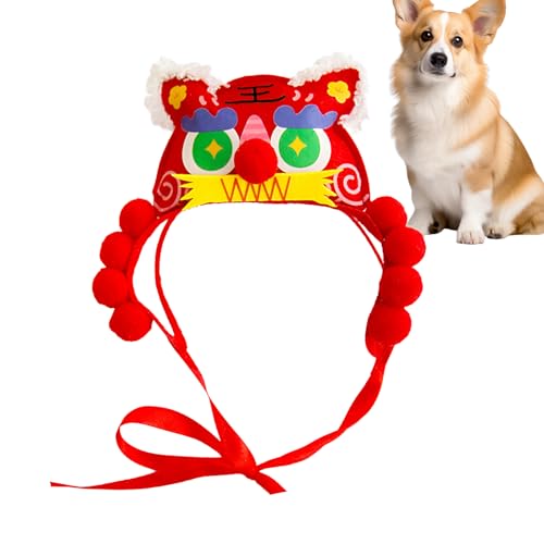 WOBBLO Hundehut für das neue Jahr, Drachenhut für das chinesische Neujahr, Katzenmütze, Urlaubskostüm, Kostüm, Party-Zubehör des Drachenjahres, Hüte für von WOBBLO