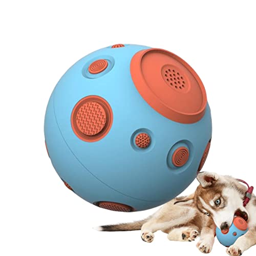 WOBBLO Hundekauballspielzeug,Hundespielzeugball | Kauspielzeug für Welpenzähne - Quietschspielzeug für Hunde, interaktiver Hundeball, Hundeball mit hohem Rückprall, Kauball für Welpen, Kauspielzeug von WOBBLO