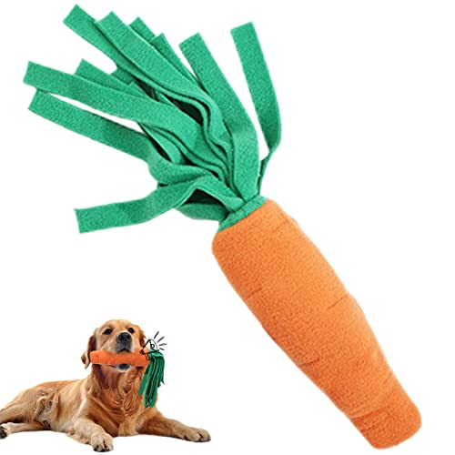 WOBBLO Hundespielzeug aus Plüsch in Karottenform | Trainingsspielzeug aus Plüsch für Haustiere, interaktives Spielzeug für Hunde bei Langeweile | Kauspielzeug für quietschende Hunde von WOBBLO