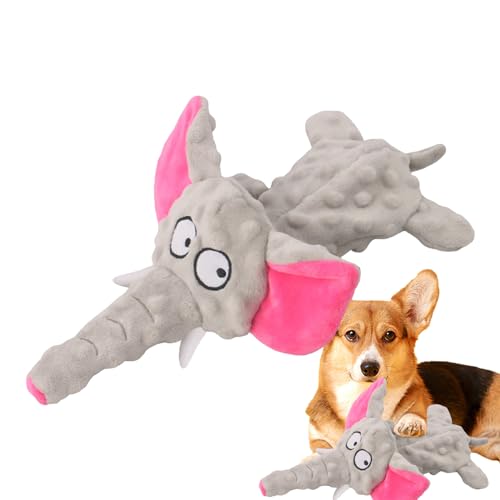 WOBBLO Interaktives Hundespielzeug, Elefanten-Hundespielzeug,Kleine Plüschpuppe, gefülltes Plüsch-Hundespielzeug | Wiederverwendbares Outdoor-Hunde-Puzzle, Hunde-Zahnreinigungsspielzeug von WOBBLO