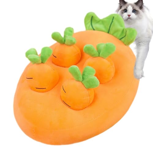WOBBLO Karotten-Katzenspielzeug, Hundespielzeug Karottenfarm | Enrichment Dog Snuffle Puzzle-Spielzeug - Karotten-Ziehspielzeug, Ananas- und Erdbeerpflückpuppen für Welpen, Kätzchen, kleine Hunde von WOBBLO