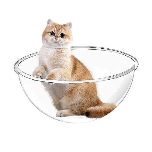 WOBBLO Katzennest aus Acryl – Katzenspielzeug mit Deckel in Kuppel, transparent | Zubehör für Katzen, kratzfester Ersatz für Baum, Dachfenster und Hängematte für Katzen von WOBBLO