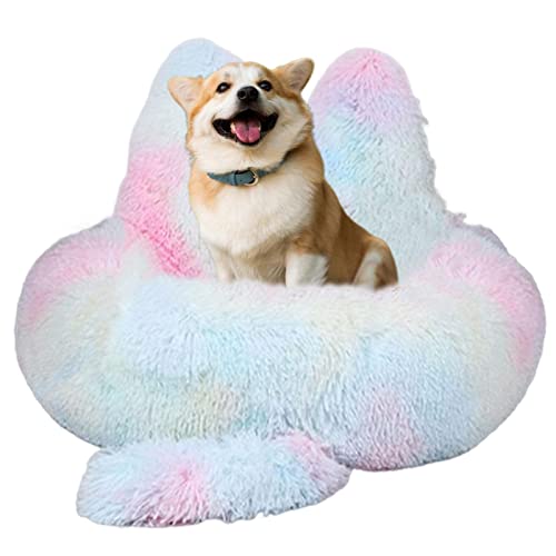 WOBBLO Rundes Haustierbett | Hundebett für kleine mittelgroße Hunde, rundes Nest, Donut Cuddler, Hundebett, rund, waschbar, in Donut-Form, rutschfest von WOBBLO