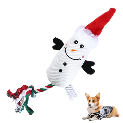 WOBBLO Stoffloses Hundespielzeug - Hund Tierspielzeug Weihnachtsthema mit Sound | Weiches Tierspielzeug für die orale Beißjagd, kleine, mittelgroße Hunde, Welpengeschenk, aktives Beißen von WOBBLO
