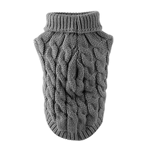 Winterpullover für Hunde – Pullover für Hunde aus Thermo-Strick mit Rollkragen – Warm Winter Strickmuster Welpe Mantel für Haustiere weicher Pullover Kleidung Katze Pullover Weste für kleine Katzen von WOBBLO