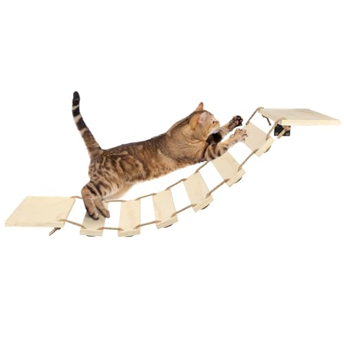 Catbridge Kletterwand für Katzen – Wandtreppen – Katzenkratzbaum – Spielplatz für die Familie der Katzen – robust und langlebig (32,5 x 15,5 x 85 cm) von WODFARR