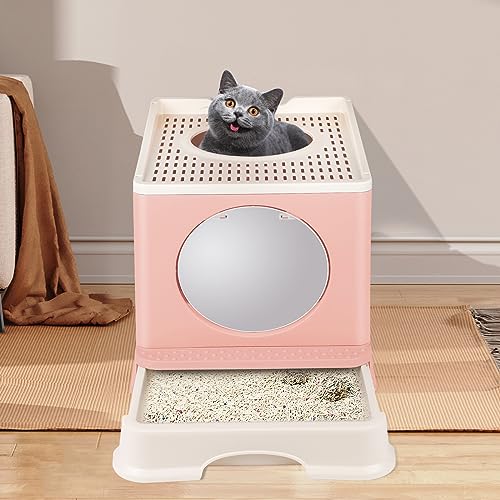 Katzentoilette groß mit Schaufel für Katzenstreu, WC für Katzen, PP, Rosa Katzentoilette groß mit Schaufel für Katzenstreu, WC für Katzen, PP, Rosa von WODFARR