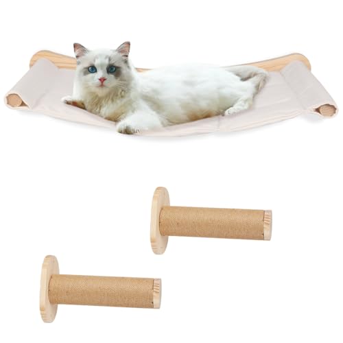Kletterwand für Katzen – Wandtreppen – Katzenkratzbaum – Spielplatz für die Familie der Katzen – robust und langlebig – Katzenbett – Kratzbaum (7,5 x 53,5 x 46,5 cm) von WODFARR