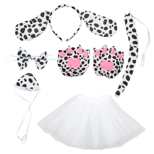 WOFASHPURET 1Satz Hundekostüm Für Halloween Welpen Stirnband Mit Tutu Rock Fliege Handschuhen Und Falscher Für Cosplay Und Partys Niedliche Tier Dekoration von WOFASHPURET