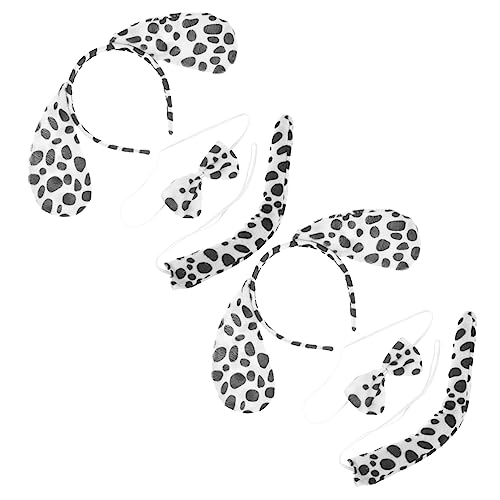 WOFASHPURET 2 Sätze Dalmatiner Kostüm Haarreifen mit Hundeohren und Niedliches Tier Cosplay Zubehör für Halloween Karneval Mottoparty Unisex Party Accessoire WOFASHPURET 2 Sätze Dalmatiner Kostüm Haarreifen mit Hundeohren und Niedliches Tier Cosplay Zubehör für Halloween Karneval Mottoparty Unisex Party Accessoire von WOFASHPURET