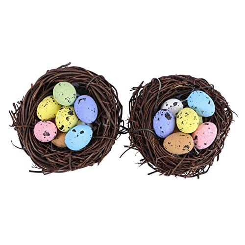 WOFASHPURET 2St Ostern Vogelnest Vogelbrutnest Eier dekorieren Ornament Ostersimulationseier von WOFASHPURET