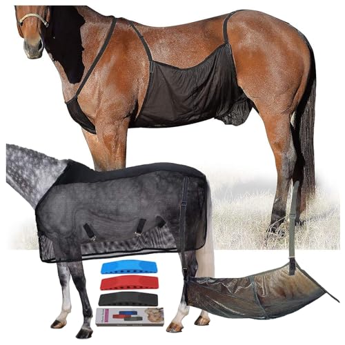 Fliegendecke, Bauchschutz Atmungsaktive Pferdenetzdecke Leichte Pferdekleidung Zur Vermeidung Von Fliegenstichen Coole Sommerdecke for Pferde Reitausrüstung Reinigung Der Pferdebürste von WOGYOZKA
