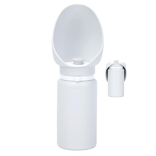 Hunde-Wasserflasche Aus Silikon Faltbare Flasche Tragbarer Haustier-Spender for Spaziergänge Mit Katzen Zusammenklappbarer Auslaufsicherer Trinknapf for Outdoor-Reisen (583 Ml, Grau) von WOGYOZKA