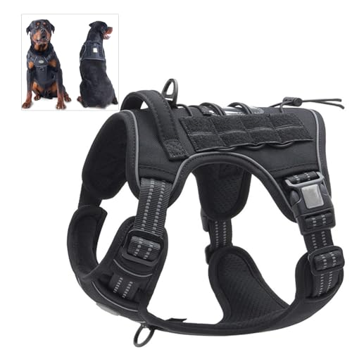 Hundebedarf, Hundebrustgurt, mittlerer und großer Brust- und Rückentrainingsgurt for Hunde, Anti-Länge-Traktionshalsband for Haustiere(Black,X-Large) von WOGYOZKA