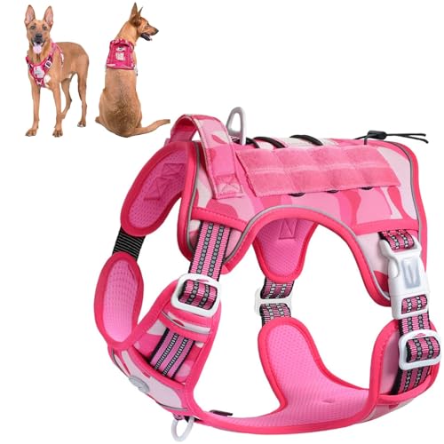 Hundebedarf, Hundebrustgurt, mittlerer und großer Brust- und Rückentrainingsgurt for Hunde, Anti-Länge-Traktionshalsband for Haustiere(Pink,Small) von WOGYOZKA