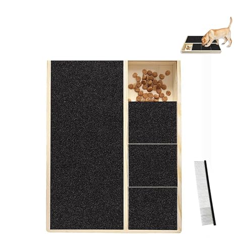 Kratzbrett for Hunde mit Leckerli, Katzenfeile,Kratzbrett mit Schleifpapier,Leckerli-Schubladenablage, rutschfestes Pad,multifunktionales,langlebiges, doppelseitiges Schneidewerkzeug Holz Nägel von WOGYOZKA