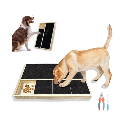 Kratzbrett for Hundekrallen mit Leckerli-Pad, abnehmbares 3-in-1-Kratzbrett mit Snackbox,Hundekrallenschleifer mit rasiermesserscharfer Klinge, professionell for schwere große,mittelgroße kleine von WOGYOZKA